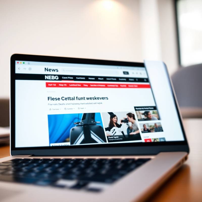 Image of a laptop displaying a news website.